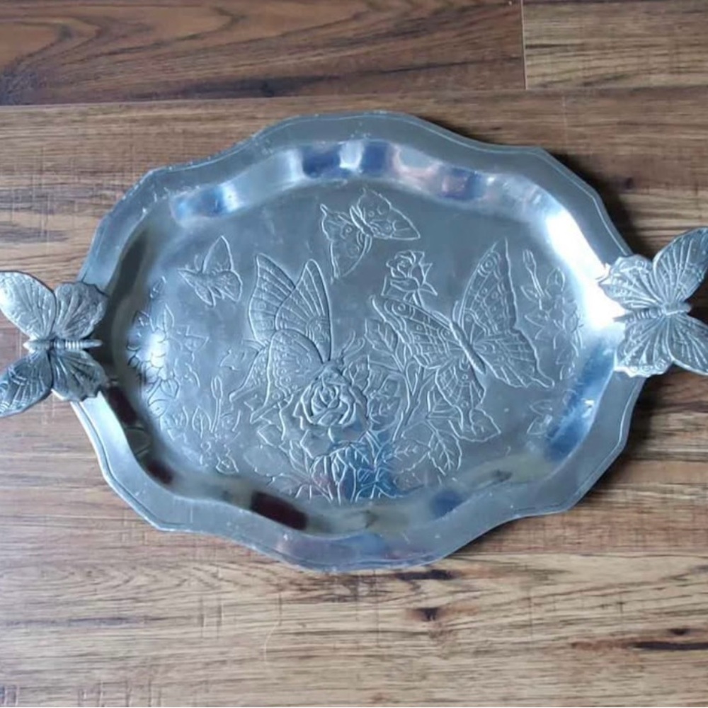 Vintage 1980 Arthur Court Designs-butterfly Tray-